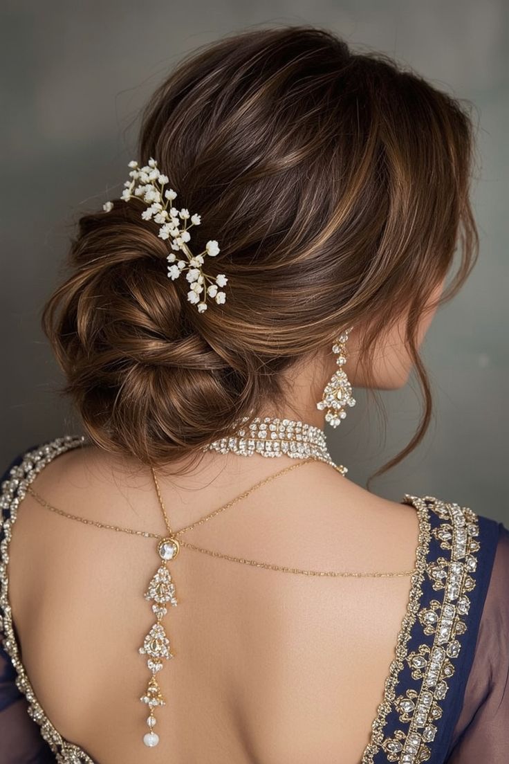 Intricate Hair braid with baby breath