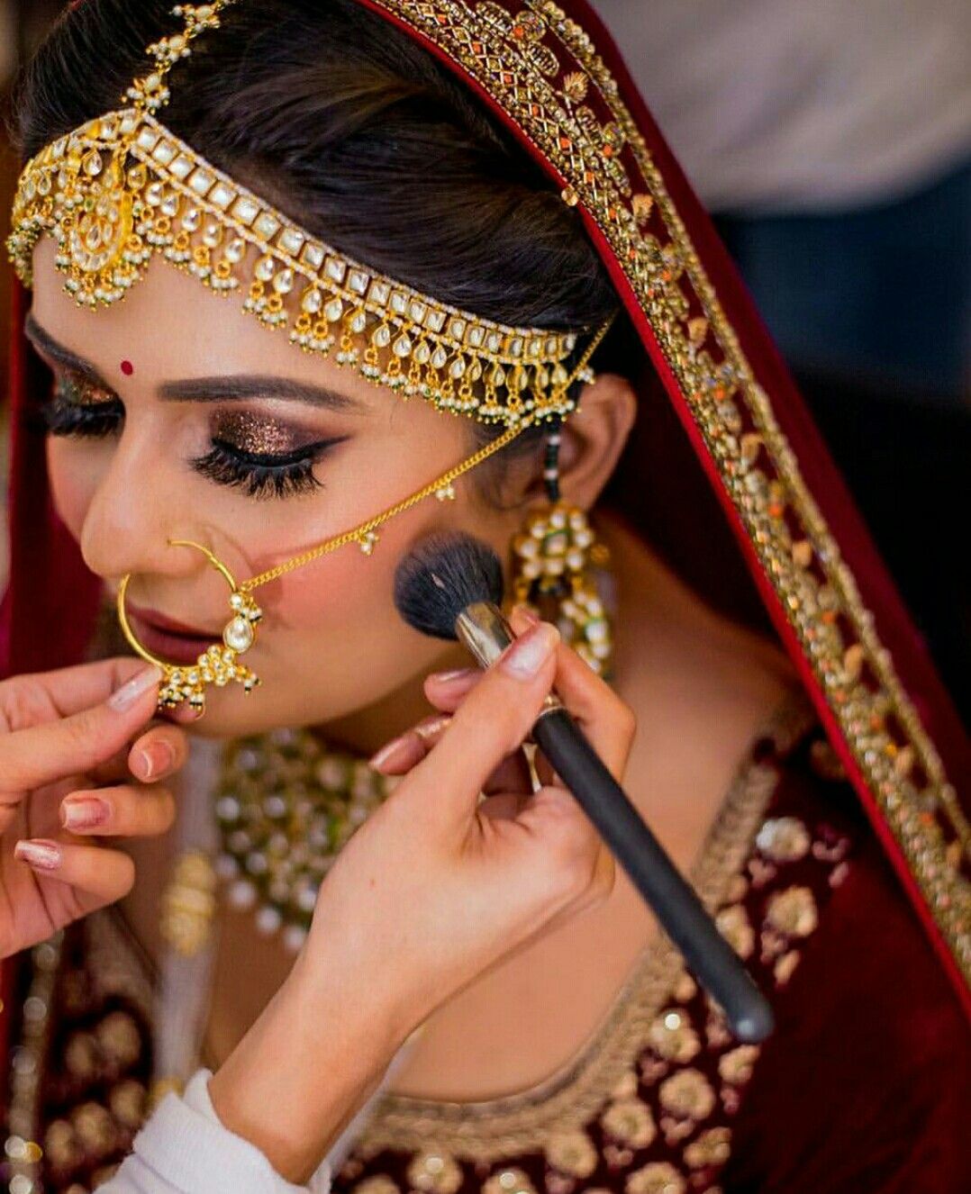 Traditional Royal Red Bride Look